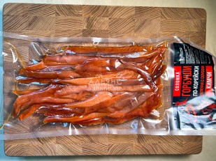 Кальмар кольца со вкусом Том Ям: Горбуша соломка по-корейски